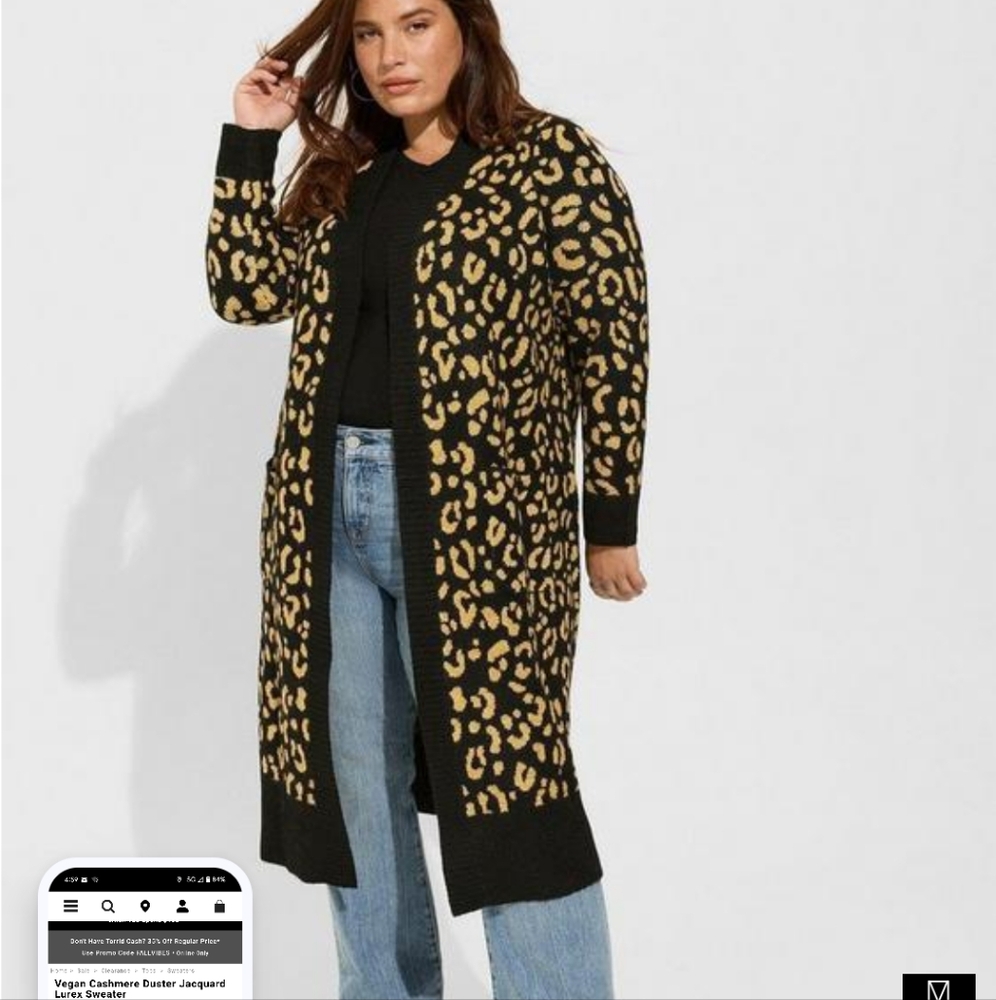 Torrid vegan cashmere duster